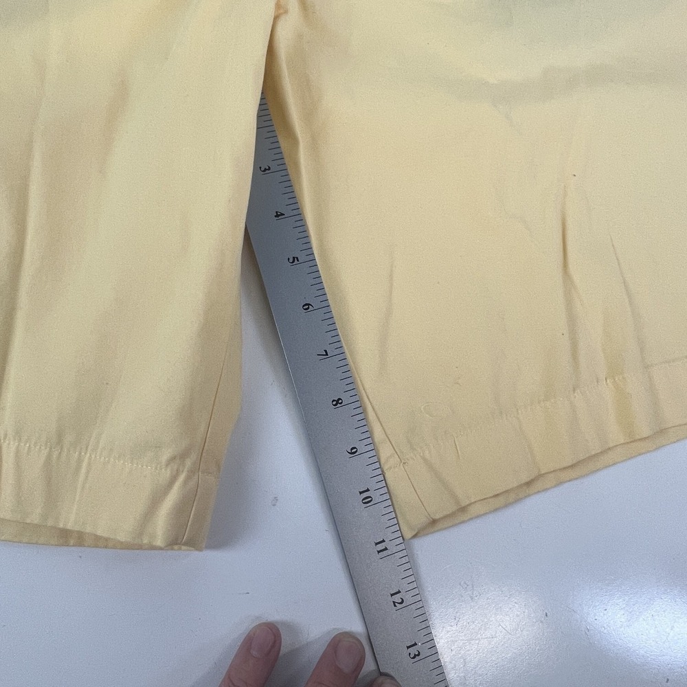 J Crew Factory Shorts Mens 36 Yellow Classic Fit Pleated Chino Cotton New Tags - Picture 2 of 12